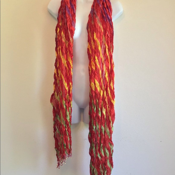 New Red Beach Striped Scarf Wrap Pareo - Picture 13 of 13
